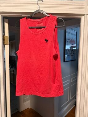 Abercrombie & Fitch Coral-Red Logo Tank Top